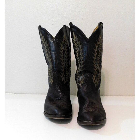 Tony Lama Vintage Leather Cowboy Boots Mens Size 9 EE Brown Western Style H4165 - Picture 2 of 12